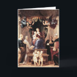 Carte Madonna del Baldacchino - Raphael - c1506<br><div class="desc">Montrez aux gens votre style et votre raffinement avec cette reproduction d'une oeuvre d'art fine intitulée "Madonna del Baldacchino" de Raphael. Portrait de Marie et du bébé Jésus Christ. Peint vers 1506.</div>
