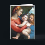 Carte Madonna della Tenda - Raphael - c1513<br><div class="desc">Montrez aux gens votre style et votre raffinement avec cette reproduction d'une oeuvre d'art fine intitulée "Madonna della Tenda" de Raphael. Portrait de Marie et du bébé Jésus Christ. Peint vers 1513.</div>