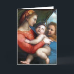 Carte Madonna della Tenda - Raphael - c1513<br><div class="desc">Montrez aux gens votre style et votre raffinement avec cette reproduction d'une oeuvre d'art fine intitulée "Madonna della Tenda" de Raphael. Portrait de Marie et du bébé Jésus Christ. Peint vers 1513.</div>