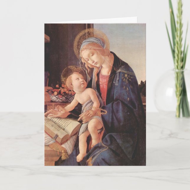 Carte Madonna enseigne l'enfant Jésus (Devant)