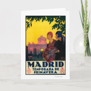 Carte Madrid en affiche promotionnelle de voyage de