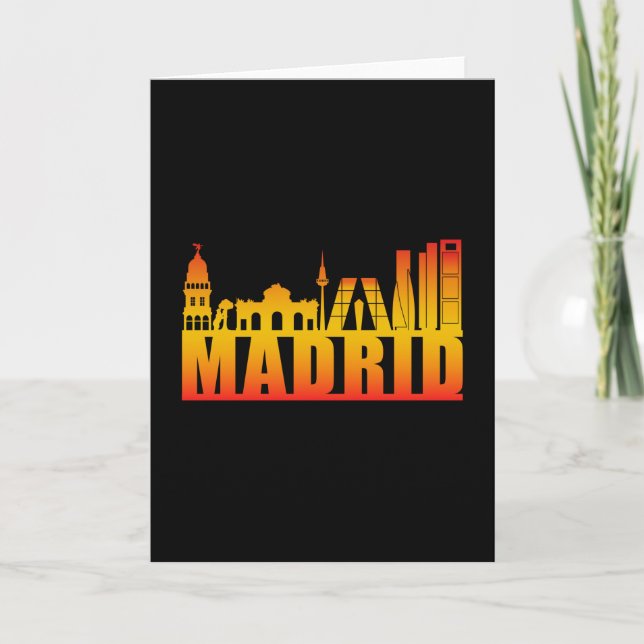 Carte Madrid Espagne Ville Ville Skyline Don amusant (Devant)