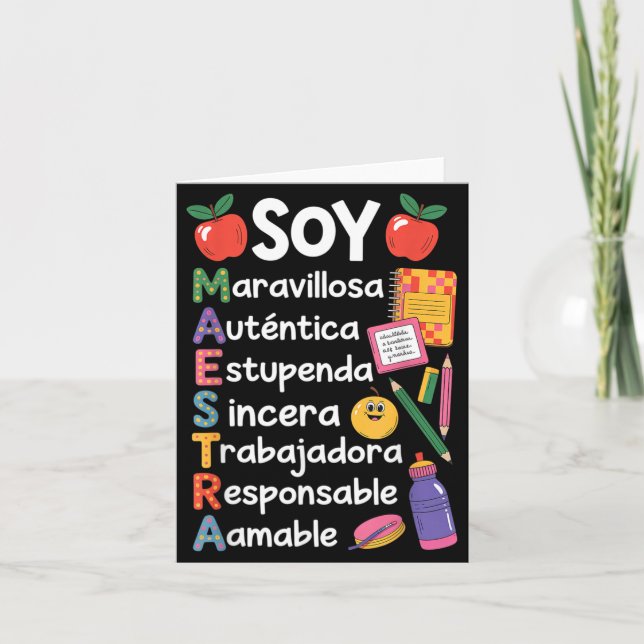 Carte Maestra Professeur d'espagnol Enseignante bilingue (Devant)