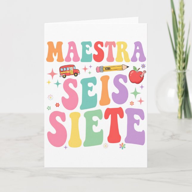 Carte Maestra Six Seven Rétro Professeur Mignon Espagnol (Devant)