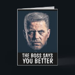 CARTE MAFIA BIRTHDAY FUNNY GANGSTER CARD<br><div class="desc">LE PATRON VOUS DIT DE MIEUX AVOIR UNE JOLIE ANNIVERSAIRE OU UNE AUTRE CARTE DE SALUT.</div>
