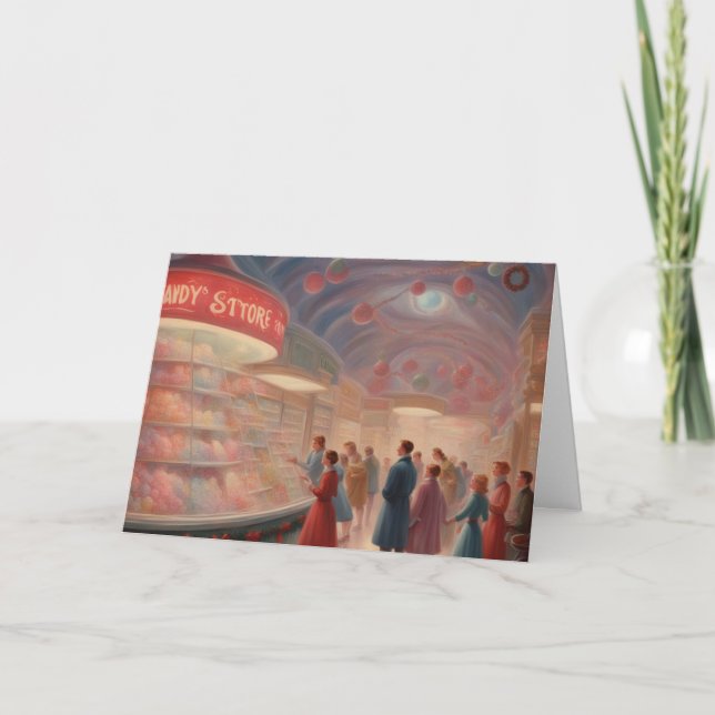 Carte Magasin de bonbons à l'ancienne à Noël (Devant)
