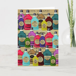 Carte Magic Potion Apothecary Halloween Tonic Bottles