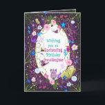 Carte Magical and Enchanting Birthday, Granddaughter<br><div class="desc">Magical and whimiscal birthday greeting full of color,  characters.  See other categories same image.  Inside and outside designed heavily.

Some flowers and vines provide by Original graphics (c)Delightful-Doodles (original artwork©delightful-doodles</div>