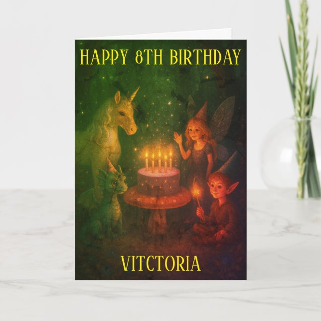 Carte Magical Creatures Birthday Party Custom Birthday (Devant)