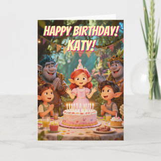 Carte Magical Enchanted Forest Trolls Birthday Party 