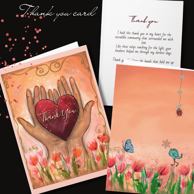 Carte Magical Hands holding Heart thank you card (Magical Hands holding Heart thank you card)