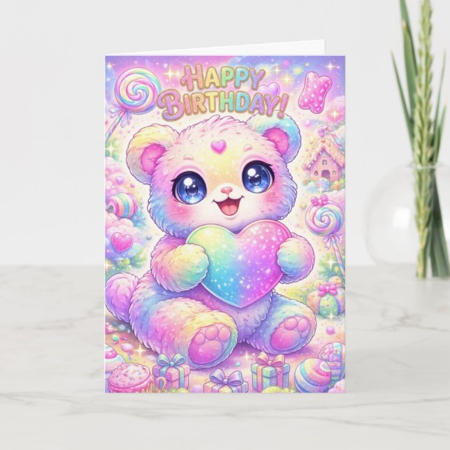 Carte Magical Rainbow Puppy Children's Birthday Card   (Devant)