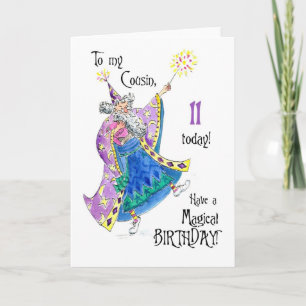 Carte Magician 11th Birthday Card pour un cousin