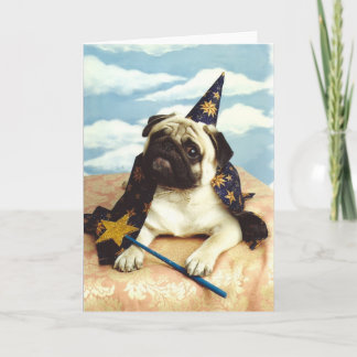 Carte Magicien de magicien de chien de carlin