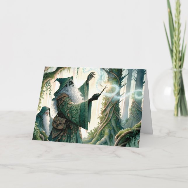 Carte Magicien montrant un nouveau sort "Joyeux annivers (Devant)