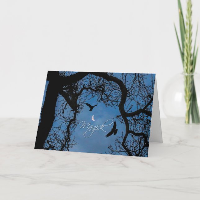 Carte Magick Ravens inspirée de Wicca et blanc de  (Devant)
