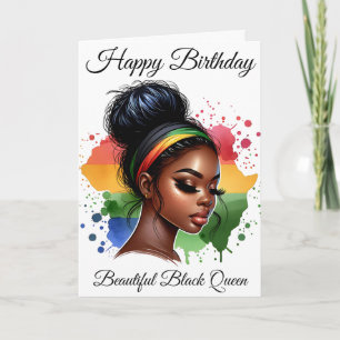 Carte Magie de fille noire Anniversaire Sœur Mélanine Fe
