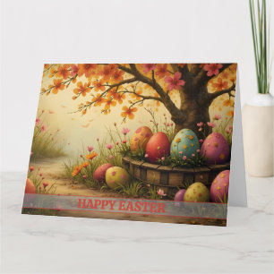 Carte Magie de fleurs printanières avec Splendor d'oeufs