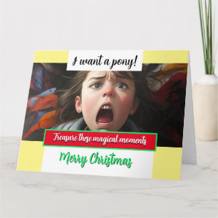 Carte Magie de Noël Je VEUX UN PONY !