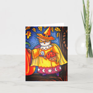 Carte MAGIE ET HURLEMENTS D'HALLOWEEN, Note de CHOUETTE 