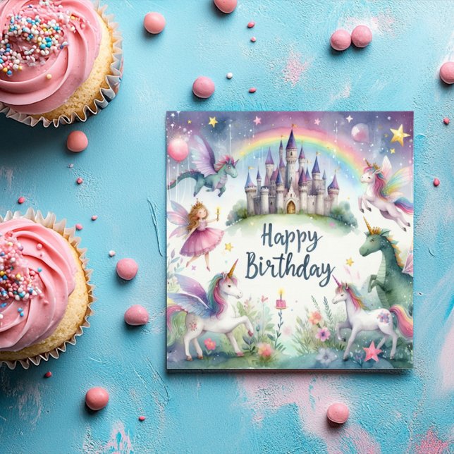 Carte Magique Château de Unicorn Voeux d'anniversaire (Créateur téléchargé)