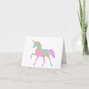 Carte Magique colorée magnifique Unicorn BLANK