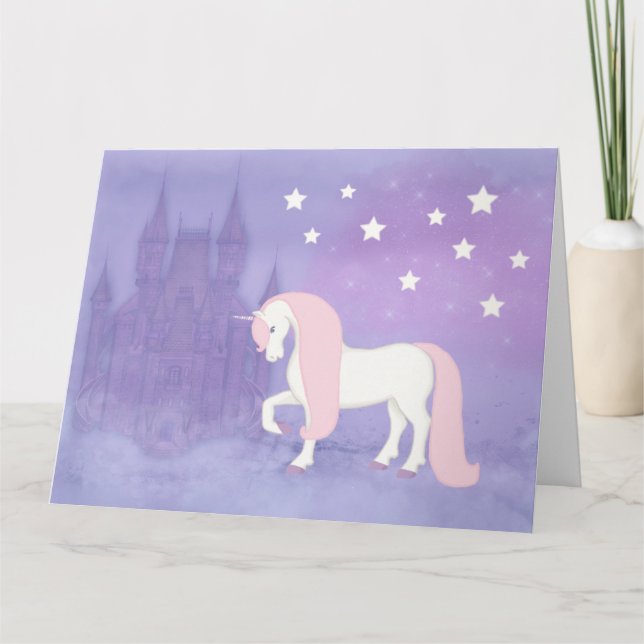 Carte Magique Fairytale Unicorn Castle Stars Anniversair (Devant)