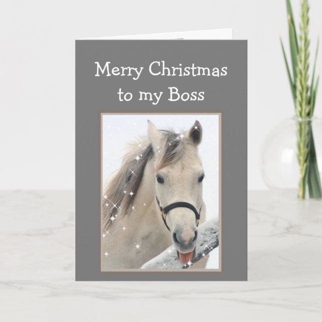 Carte Magique Noël Boss désire Cheval Blanc (Devant)