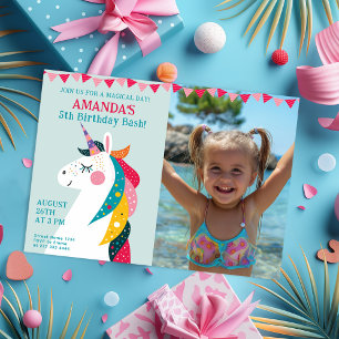 Carte Magique Unicorne & Photo Anniversaire