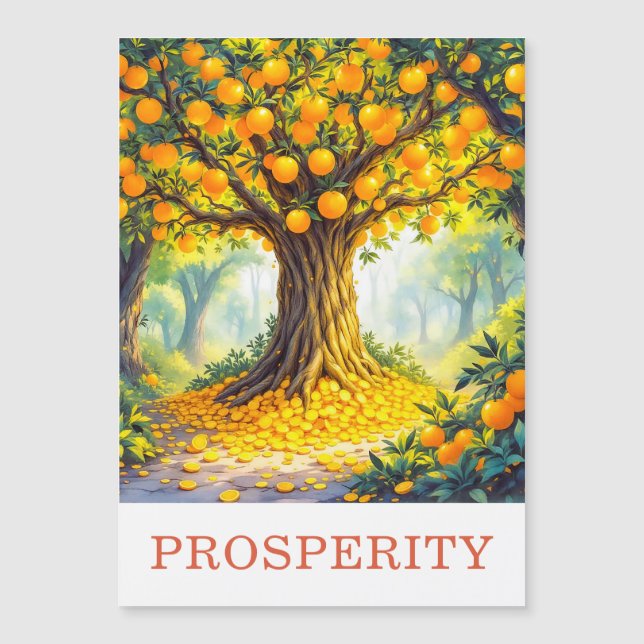 Carte Magnétique Arbre Orange Nature Prospérité Ar (Devant)