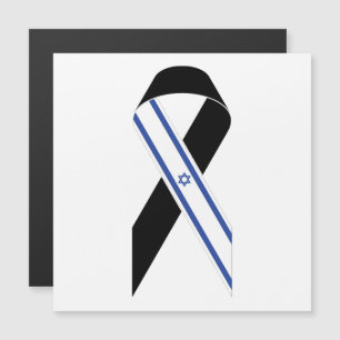 Carte magnétique avec ruban noir du drapeau d'Isra