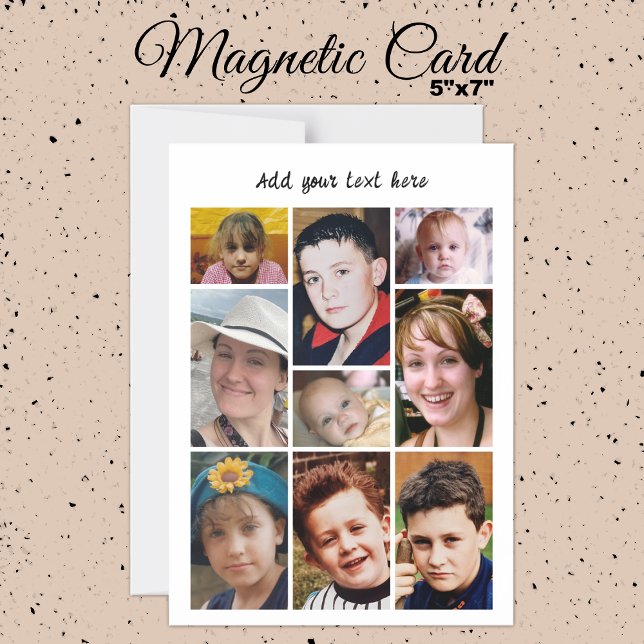 Carte magnétique blanche avec collage de 9 photos  (Créateur téléchargé)