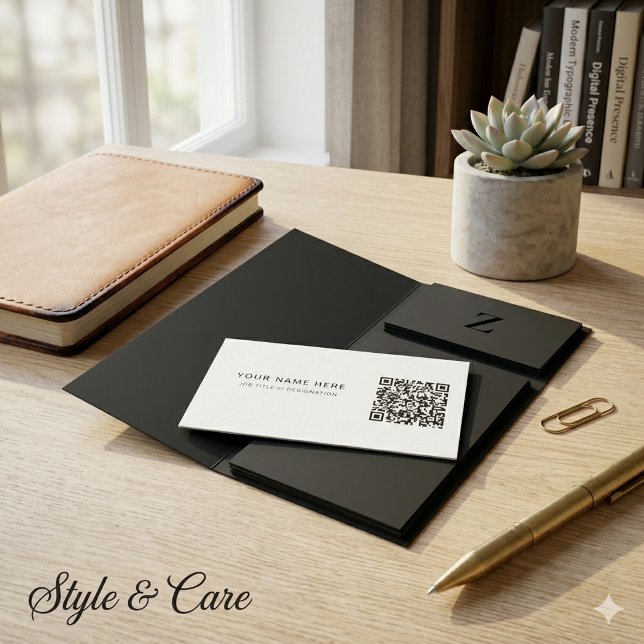 Carte Magnétique Blanche Classique avec QR et Titr (Classic White Magnet Card with Custom QR and Title)