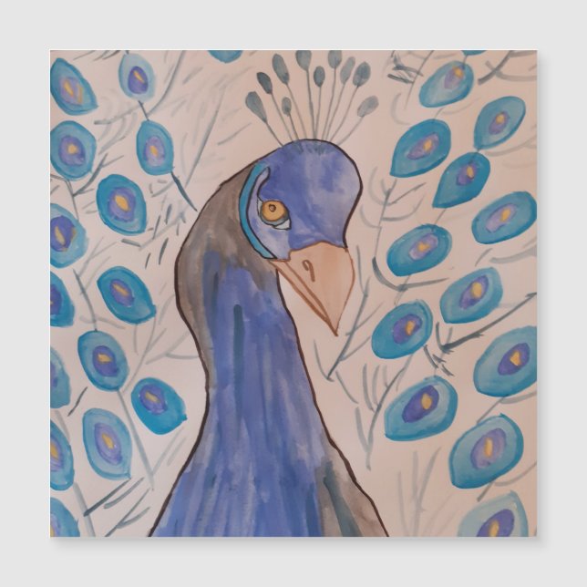 Carte magnétique bleue Peacock (Devant)