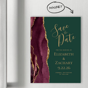 Carte magnétique Burgundy Agate Gold Green pour an