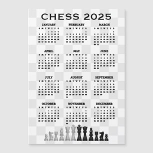 Carte magnétique Calendrier des échecs 2025