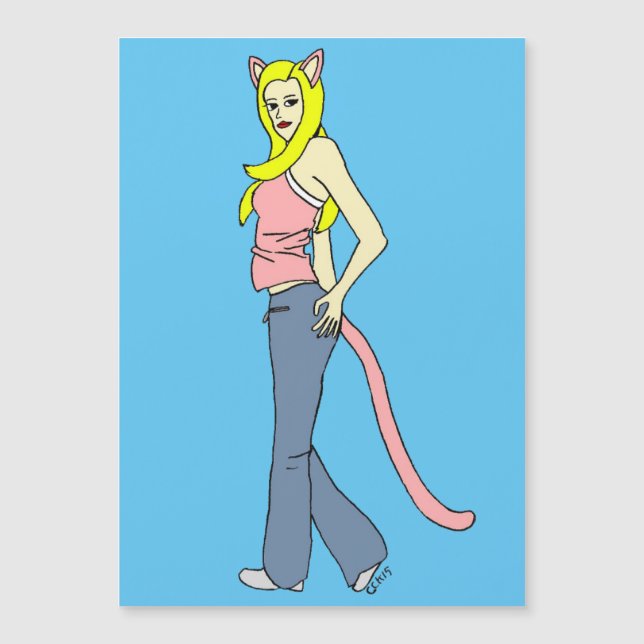carte magnétique catgirl (Devant)