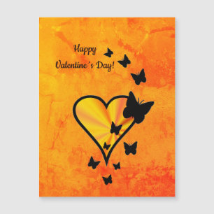 Carte magnétique Coeur arc-en-ciel et Papillon