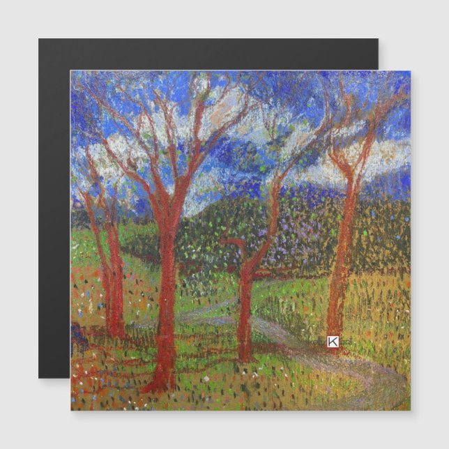 Carte magnétique colorée d'arbre (Devant / Derrière)