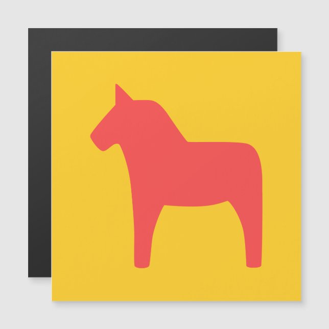Carte magnétique Dala Horse (Devant / Derrière)