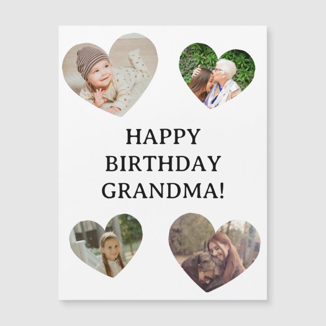 Carte magnétique d'anniversaire avec un collage de (Devant)