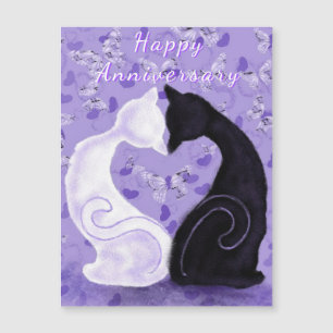 Carte magnétique d'anniversaire de couple de chat 