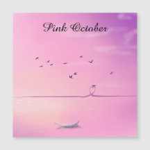 Carte magnétique d'art pastel Octobre Rose