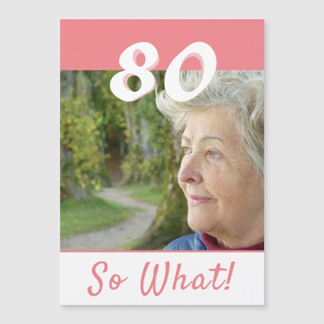 Carte magnétique de 80 ans pour anniversaire inspi (Devant)