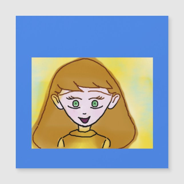 Carte magnétique de Bingo Anime en bleu (Devant)