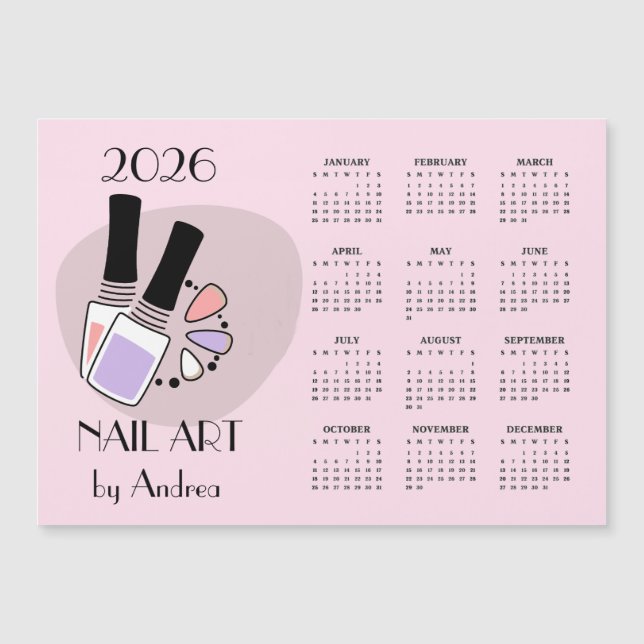 Carte magnétique de calendrier de design d'art des (Devant)