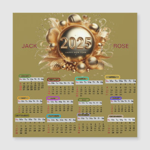Carte magnétique de calendrier de nouvelle année 2