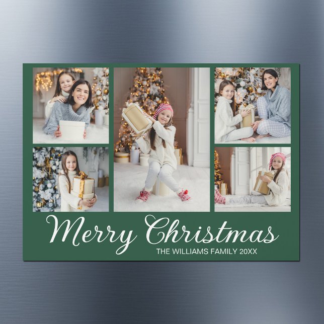 Carte magnétique de collage de photos de Noël chic (Créateur téléchargé)