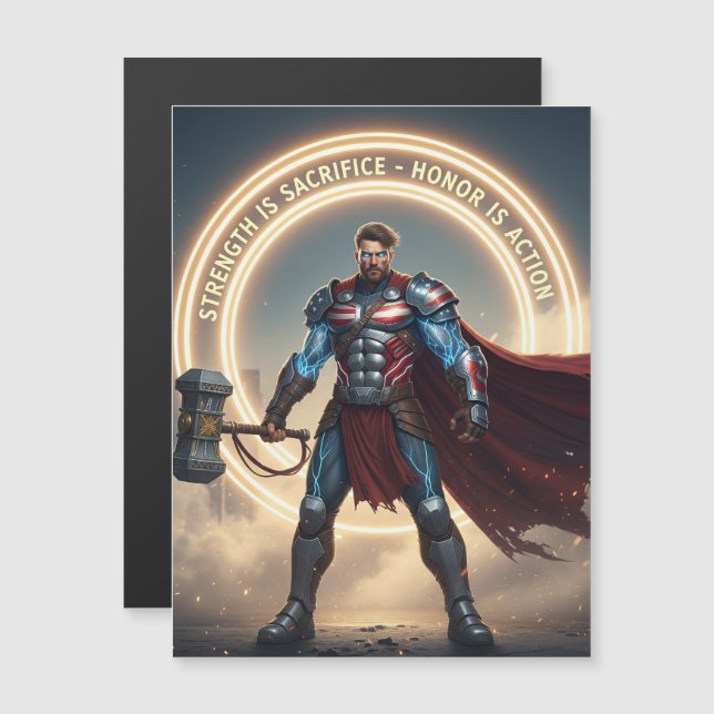 Carte magnétique de la fête du travail - La force  (Devant / Derrière)