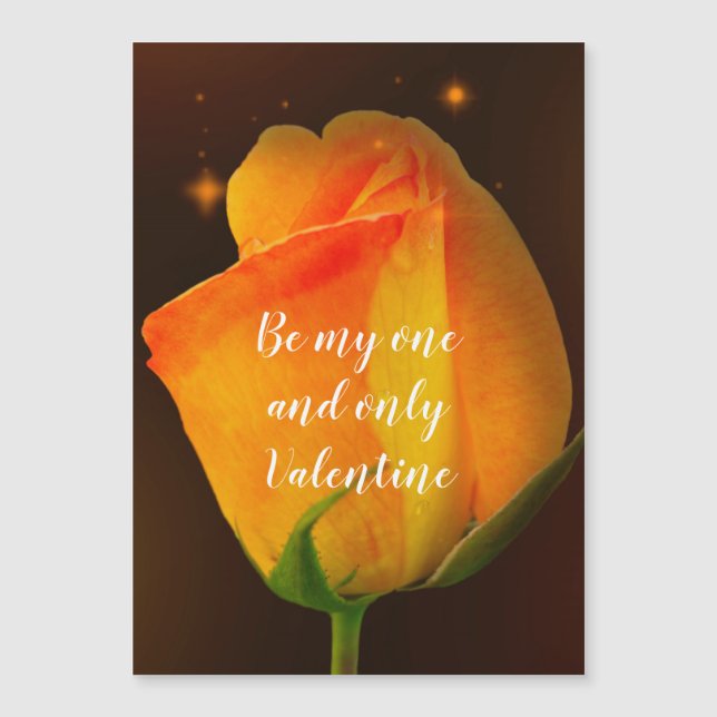 Carte magnétique de la Saint-Valentin Rose Jaune (Devant)